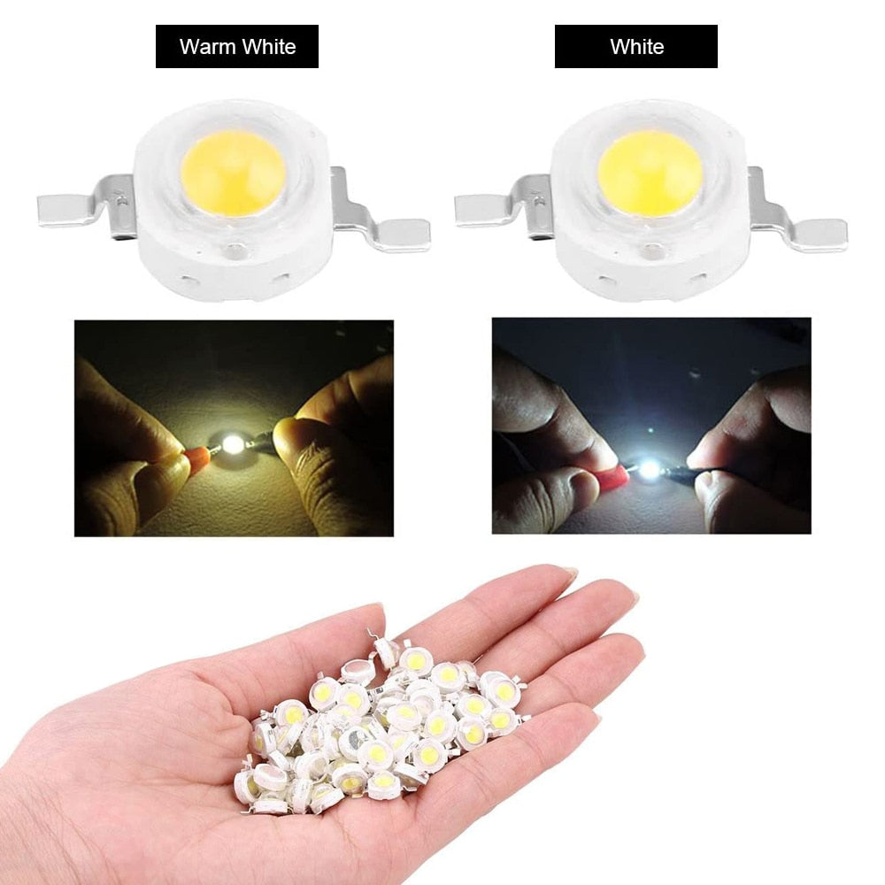 Warm White LED Source Chips Lamp Bead Epistar High Power 1W 3W Diode DIY Bulb Spotlight Flashlight Downlight 10pcs 20pcs 50pcs