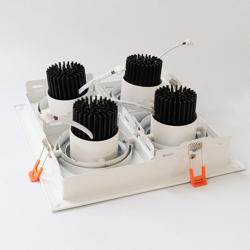 QIUBOSS Recessed LED Downlights Dimmable for Indoor Lighting 220V Led Spotlight 20W 28W 40W COB Ceiling Lamp 4pcs Light Sources