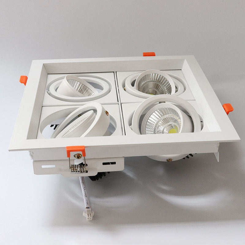 QIUBOSS Recessed LED Downlights Dimmable for Indoor Lighting 220V Led Spotlight 20W 28W 40W COB Ceiling Lamp 4pcs Light Sources