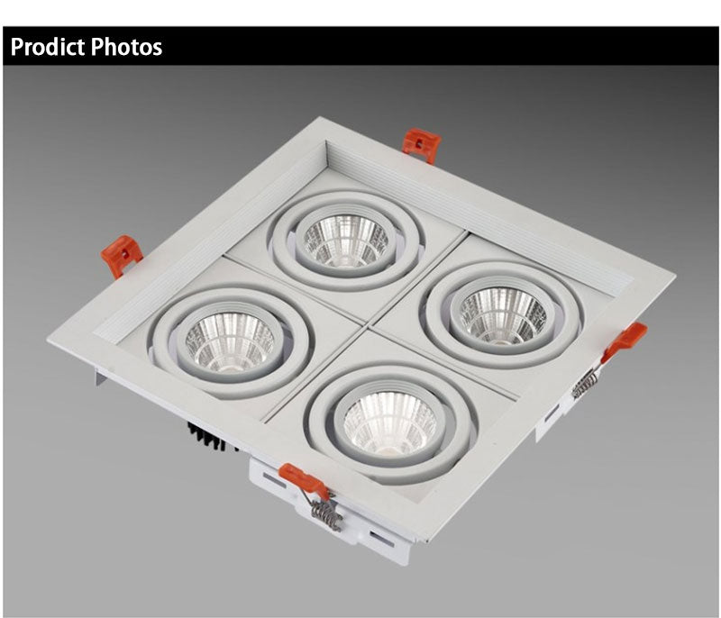 QIUBOSS Recessed LED Downlights Dimmable for Indoor Lighting 220V Led Spotlight 20W 28W 40W COB Ceiling Lamp 4pcs Light Sources