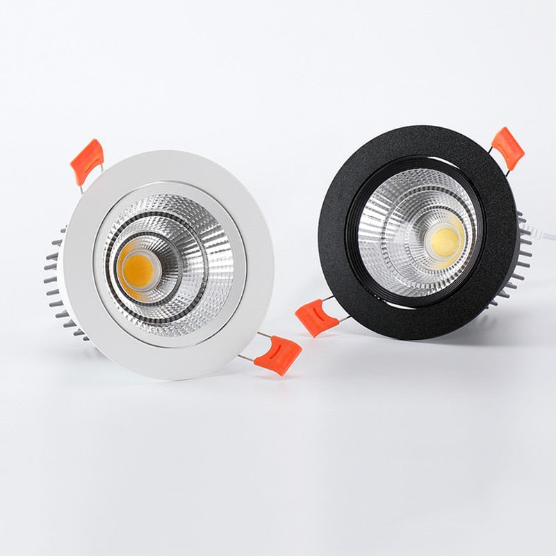 Dimmable Recessed LED Downlights 5W 7W 9W 12W 15W 18W COB LED Ceiling Spotlights ac110V~220V LED Ceiling Lamps Indoor Lighting
