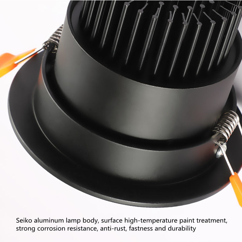 Dimmable Recessed LED Downlights 5W 7W 9W 12W 15W 18W COB LED Ceiling Spotlights ac110V~220V LED Ceiling Lamps Indoor Lighting