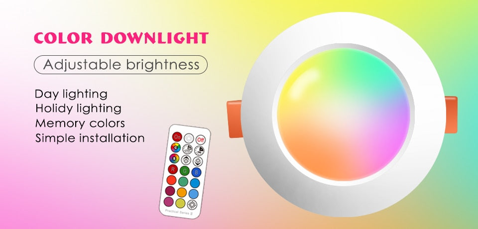 7W LED Downlight RGBW Dimmable Smart Lamp LED Ceiling Light Spotlight Color Changing bulb with Remote Control AC 220V 110V IP44