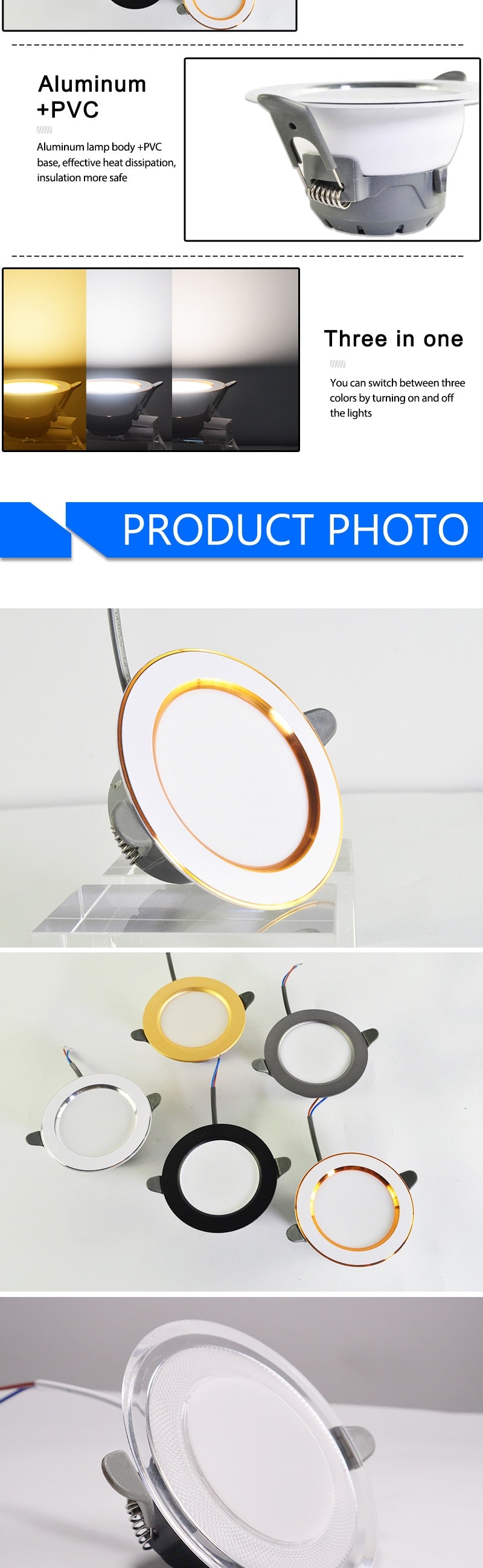 led Downlight 3w 5w 10Pcs spot led light 3000k 4500K 6000K AC 220V-240V Downlight Kitchen living room Indoor recessed lighting