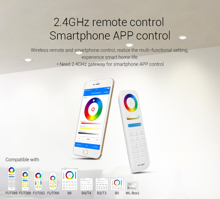 MiBoxer FUT060/061/062/063/064/065/066/068/069/070/071/072 LED Downlight Spotlight Dimmable RGB+CCT 50/60Hz6W/9W/12W/15W/18W/25W