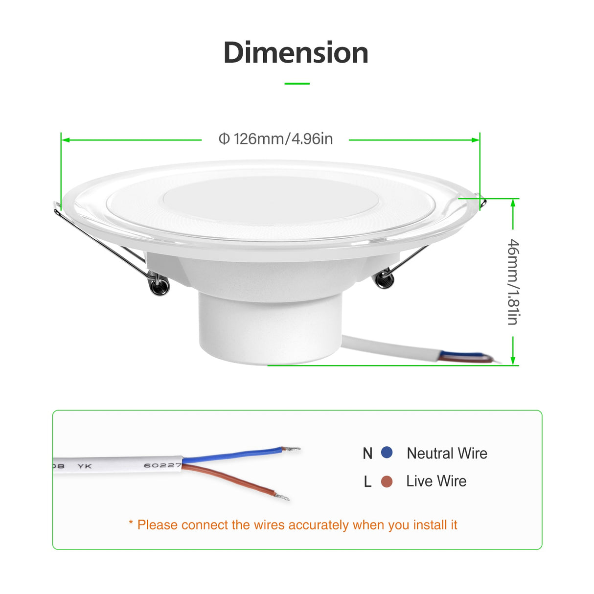 LED Ceiling Light Recessed Ceiling Light No-Flicker 500LM LED Downlight Round Lighting for Bedrooms Offices Restaurants Shopping