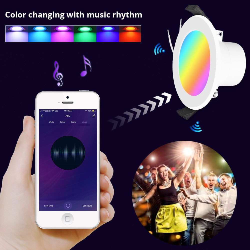 Benexmart Apple Homekit Smart LED Downlight 2.5 3.5 4 6 Inch Round Ceiling Lamp RGBCW Dimmable Spotlight Siri Alexa Google Home