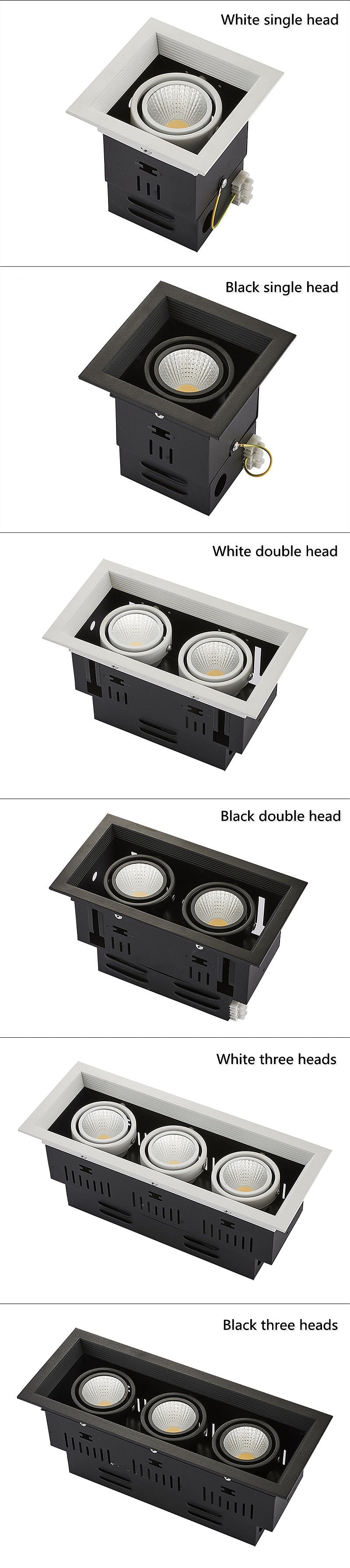 Dimmable COB Led Downlight Light Ceiling Spot Light 10W 20W 30W AC85-265V White/Black Ceiling Recessed Lights Indoor Lighting