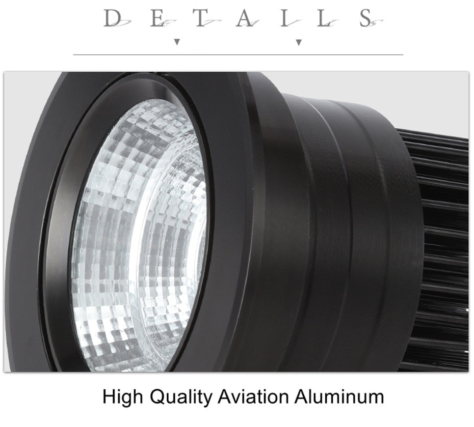 COB Dimmable LED Downlight AC85-265V Ceiling Light 5/9/12W Recessed Spotlight Warm White 3000k Natural White 6000k Indoor Lighting