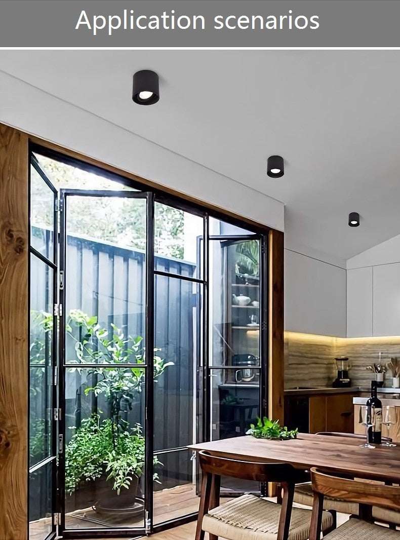 Dimmable LED Spotlight 7W 10W 15W 20W 110V/220V Downlight Angle Adjustable Ceiling Type Living Room Bedroom Household Spotlight