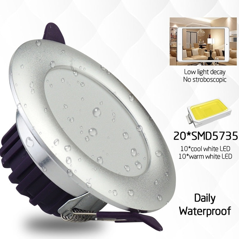 Led Downlights 7W Led Ceiling Light Recessed Down Light Round Led Panel Light Three color dimmable Spot Light Indoor Lighting