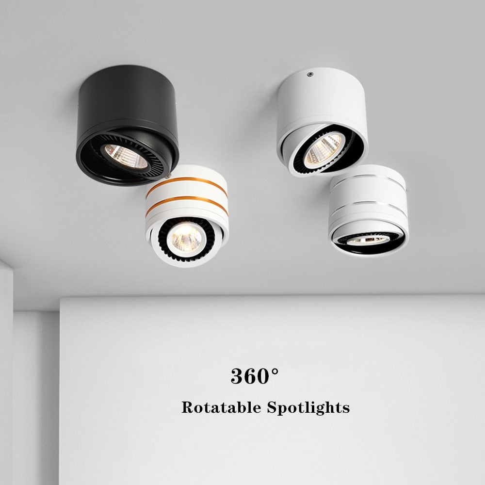 Surface Mounted LED Downlight lamp 360 Rotatable ceiling led lights 5W 7W 9W 15w cob led spot lights Ceiling Fixtures Lighting