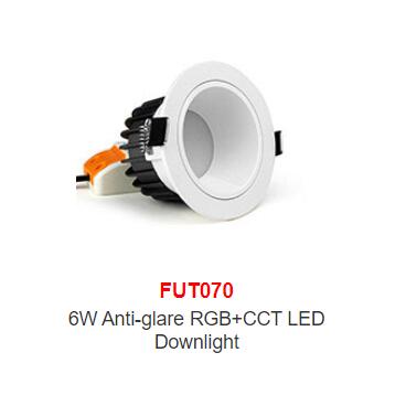 FUT070 FUT071 FUT072 AC100~240V 50/60Hz 6W 12W 18W Anti-glare RGB+CCT LED Downlight Smart Phone APP / Remote / voice control