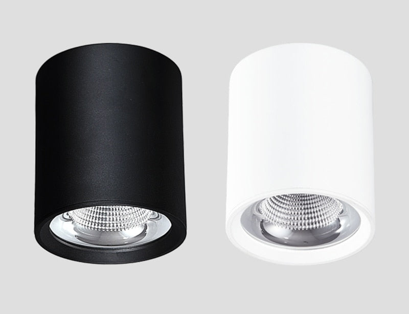 Square Round dimmable COB LED downlight 7W 9W 12W 15W 20W 25W ceiling spotlight AC85 ~ 265V LED surface light indoor lighting