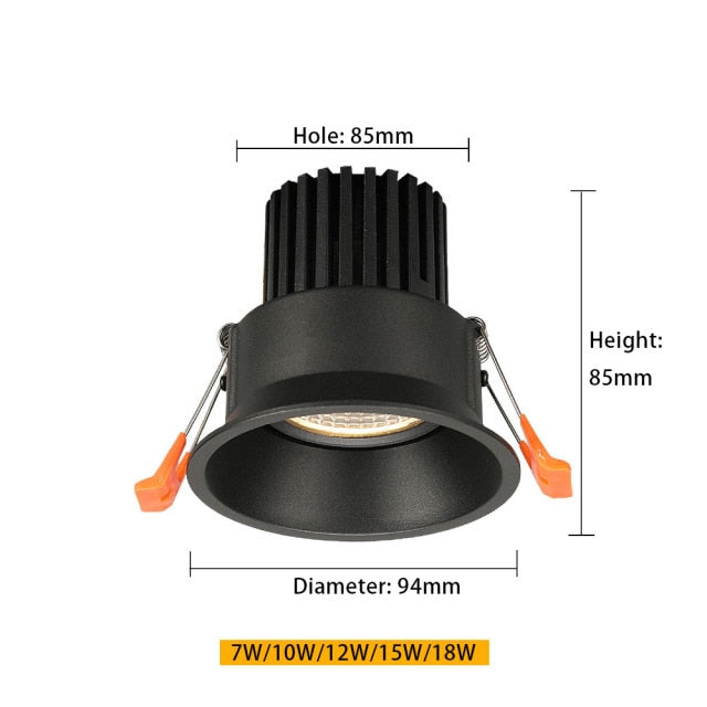 QIUBOSS Dimmable LED Downlights 220V for Living Room Recessed LED Spotlights 7W 15W COB Ceiling Lights Lamp for Bedroom Kitchen