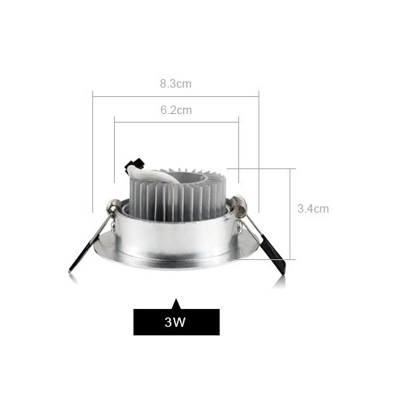 Led Downlight 300lm 10pcs/lot 3W LED Recessed Lamp Hole Size 55-65mm 65-75mm Aluminum 110V/220V for home illumination