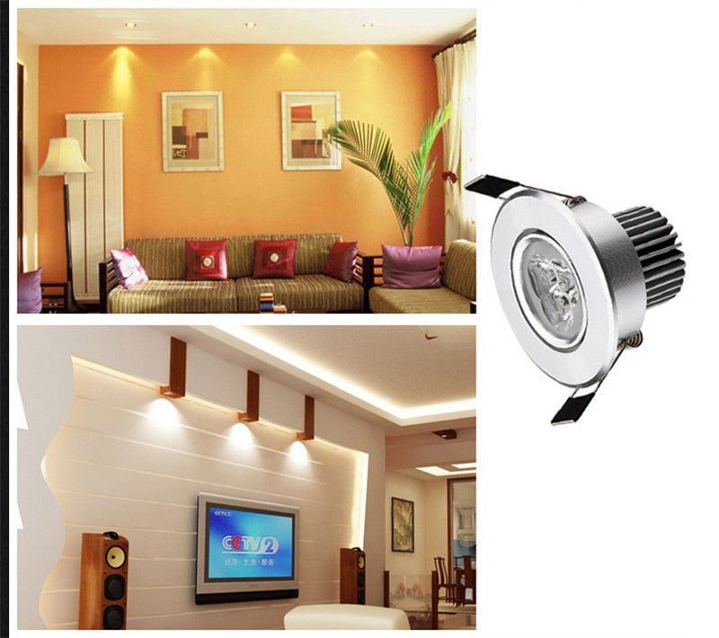 Led Downlight 300lm 10pcs/lot 3W LED Recessed Lamp Hole Size 55-65mm 65-75mm Aluminum 110V/220V for home illumination
