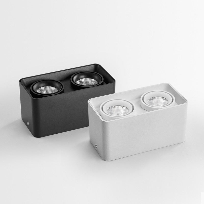 Square Surface Mounted LED COB Downlight White 7W 21W 24W 36W Dimmable 110V 220V Rotatable Ceiling Spotlight For Indoor Lighting