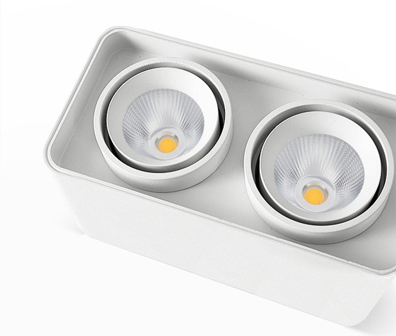 Square Surface Mounted LED COB Downlight White 7W 21W 24W 36W Dimmable 110V 220V Rotatable Ceiling Spotlight For Indoor Lighting