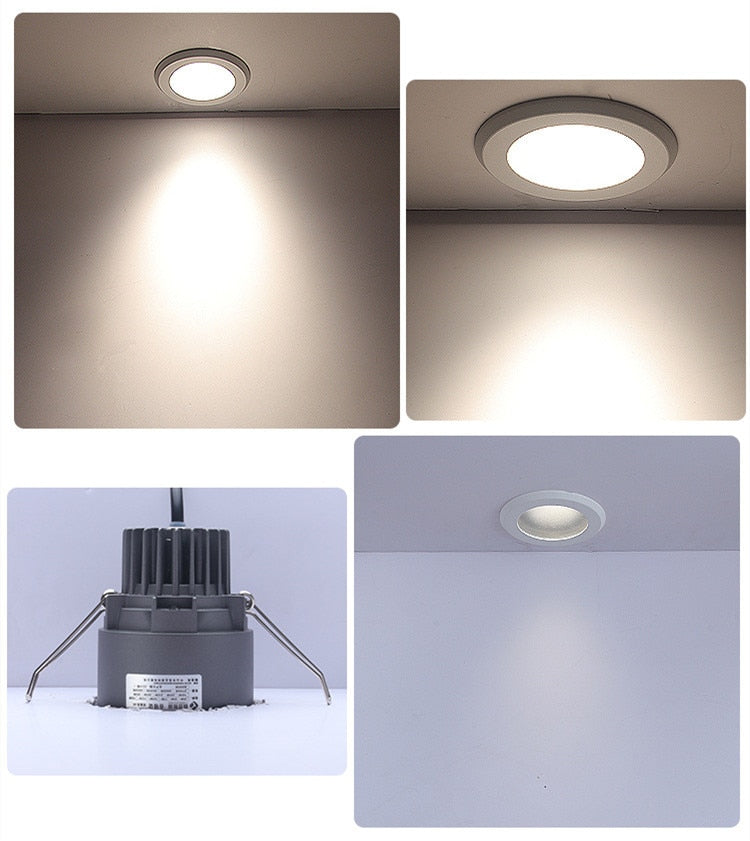 Waterproof LED spotlight 8W 12W embedded bathroom anti-fog downlight IP65 kitchen shower room hotel shower room spotlight