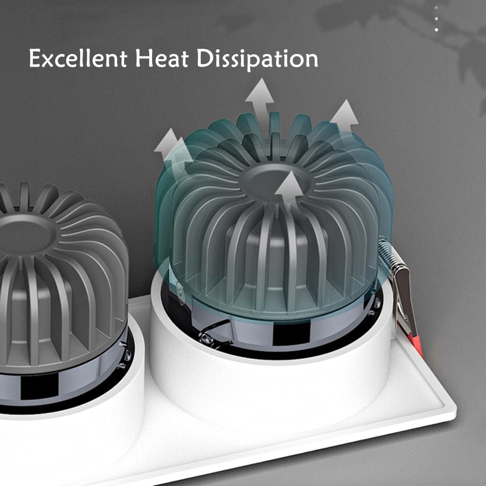 Nordic Led Downlight 3 Head Square Led Light Ceiling Light Replaceable Dimmable Led SpotLamp 21W 36W 45W For Living Room Kitchen