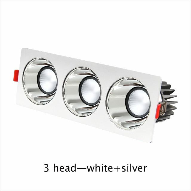 Nordic Led Downlight 3 Head Square Led Light Ceiling Light Replaceable Dimmable Led SpotLamp 21W 36W 45W For Living Room Kitchen