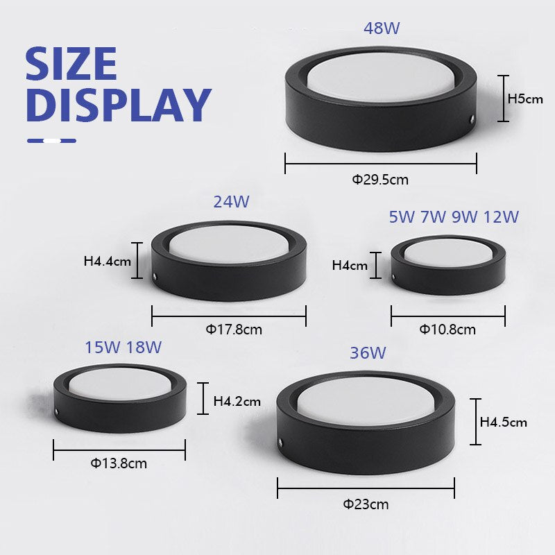 LED Downlight Surface Mounted 15W 18W 12W 7W 9W 5W Round Recessed Lamp 220V 230V for Bedroom Kitchen Indoor Spot Lighting