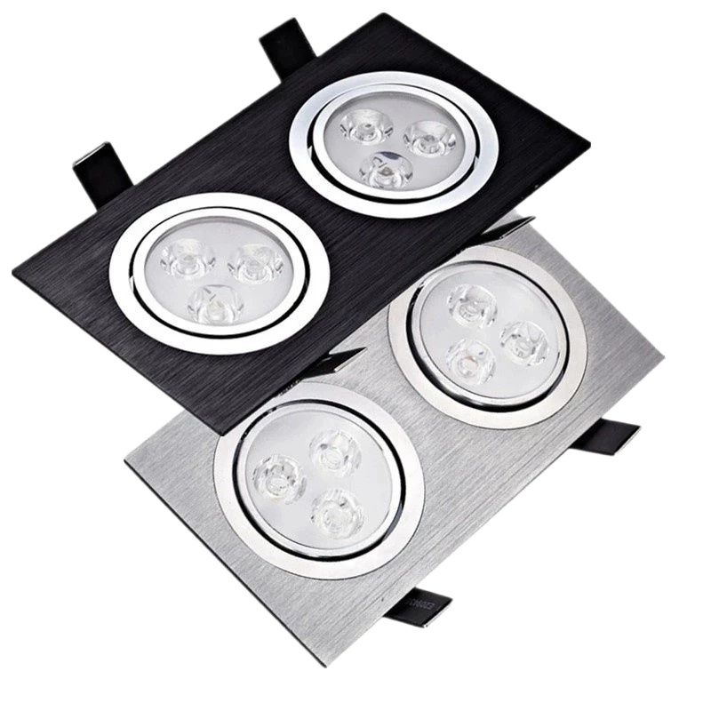 Square double led Ceiling dimmable Epistar 12W/20W/28W LED ceiling lamp Recessed Spot light AC110V-220V home renovation