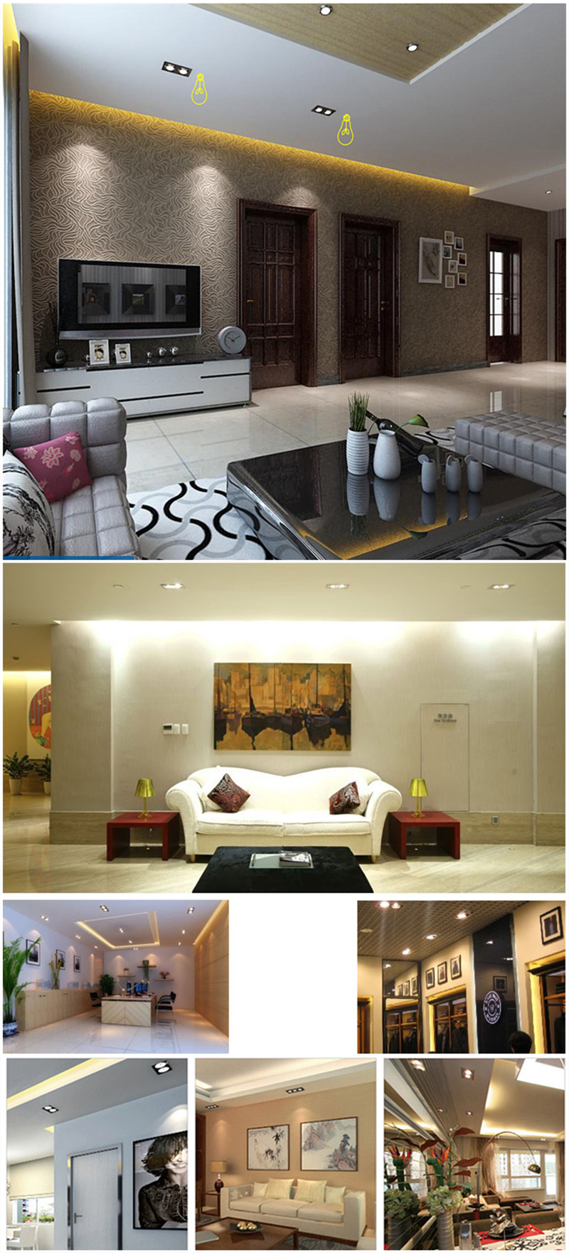 Square double led Ceiling dimmable Epistar 12W/20W/28W LED ceiling lamp Recessed Spot light AC110V-220V home renovation