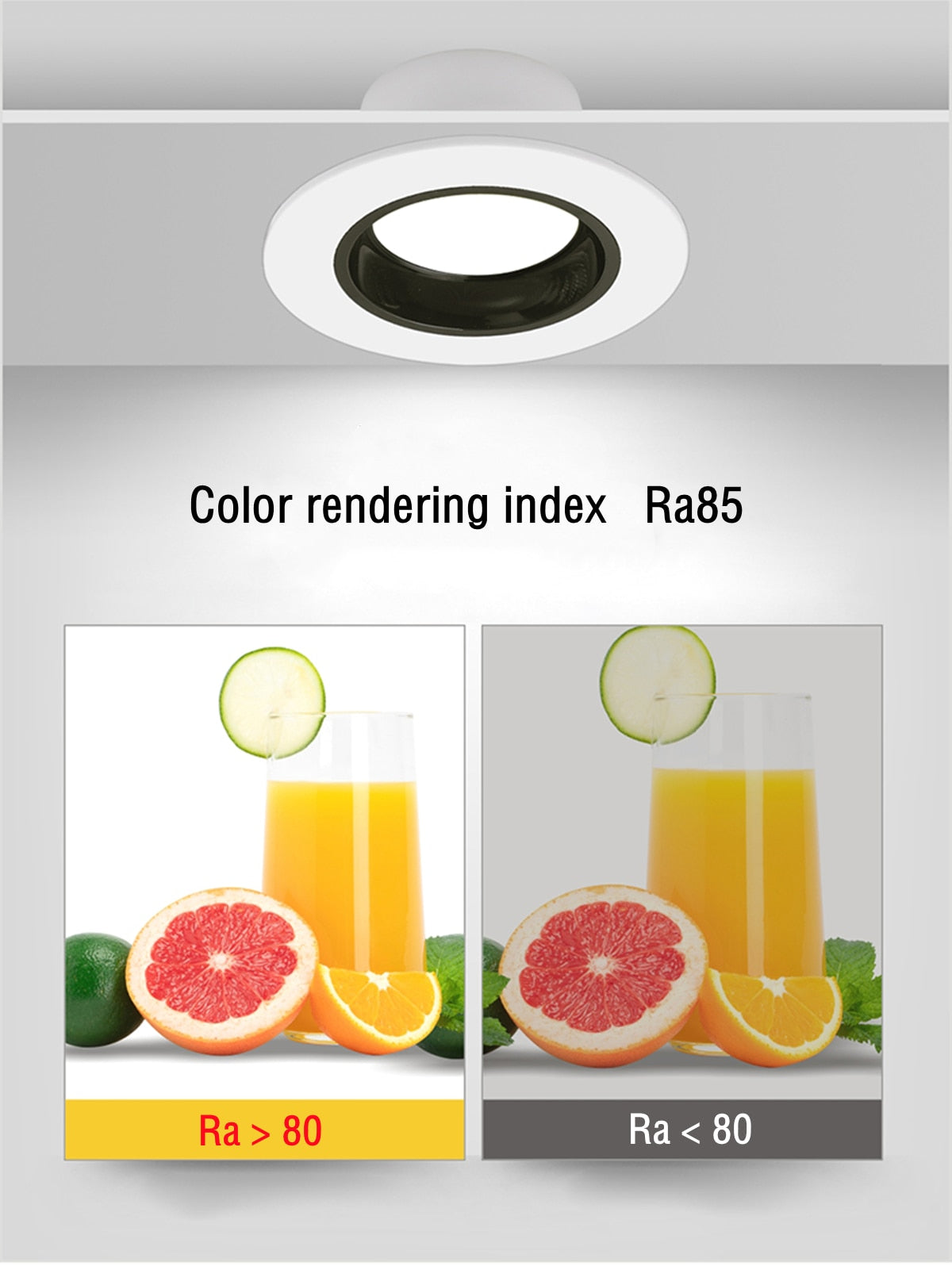 High CRI Deep Anti-glare Led Downlight Narrow Embedded Ultra-thin 9W 12W 18W 24W Led Ceiling Spotlight Aluminum Downlights