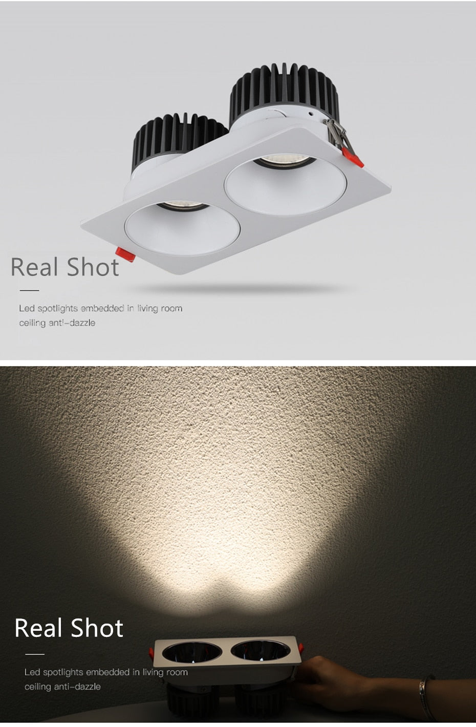 2021 Anti Glare Frame Changeable Recessed Downlight 14W 24W 30W 40W Angle Adjust Ceiling Spot Lamp for Hotel TV Background Aisle