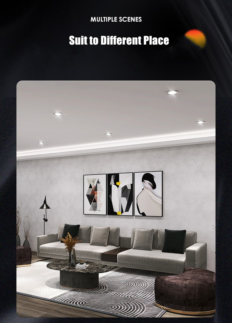 Round Recessed LED Downlight Dimmable 5W 7W 10W 12W LED Ceiling Spot Lights AC85-265V Ceiling Lamp with led driver