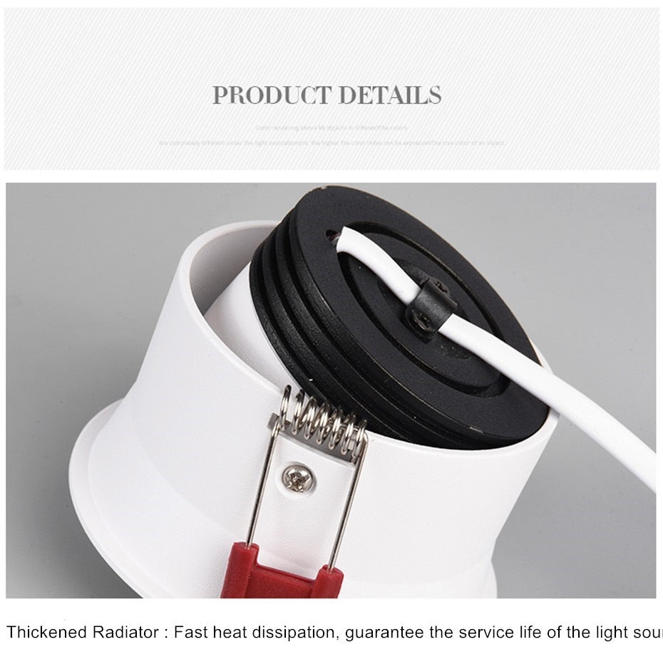 Anti Glare COB LED Downlight Spot Light Led 220V 110V Ceiling Recessed Lamp 18w 15w Down Light For Bedroom Kitchen Indoor Lights