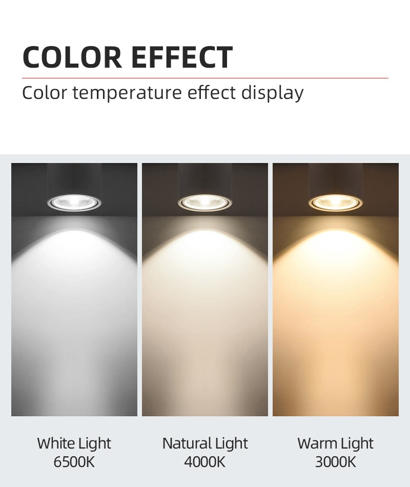 Led Down Light Foldable Spot LED Downlights Spotlight Lights 220V Ceiling 10/15/25W Surface Mounted Lamp Kitchen Indoor Lighti