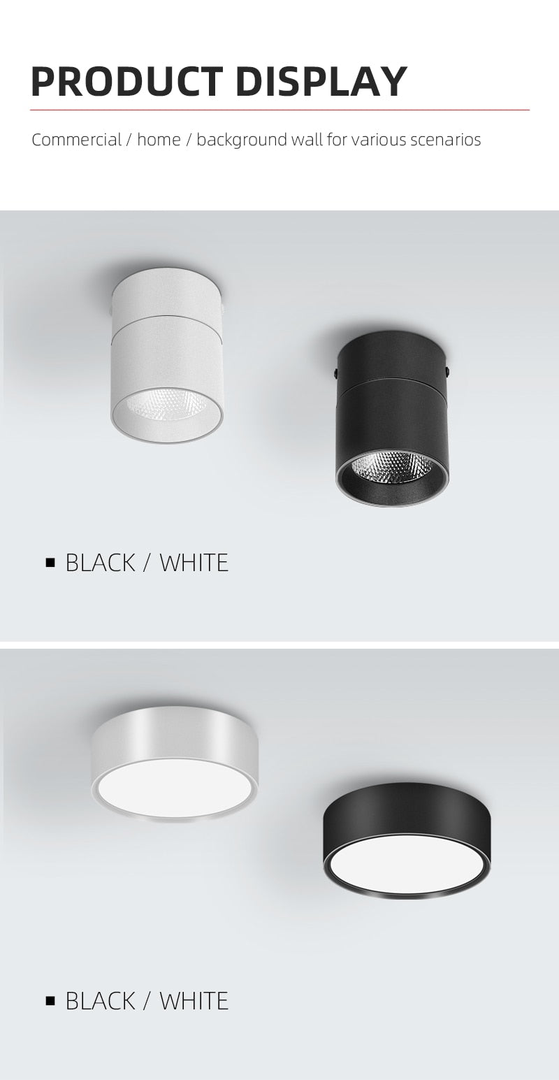 Led Down Light Foldable Spot LED Downlights Spotlight Lights 220V Ceiling 10/15/25W Surface Mounted Lamp Kitchen Indoor Lighti