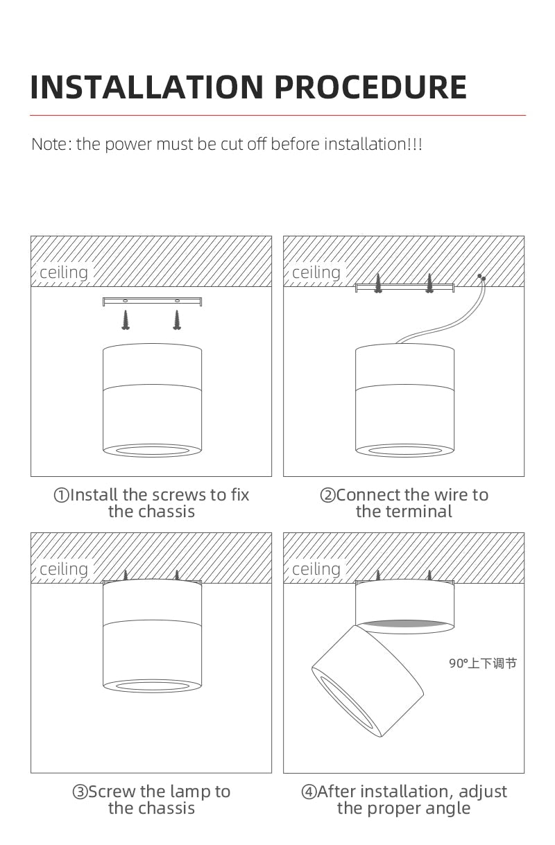 Led Down Light Foldable Spot LED Downlights Spotlight Lights 220V Ceiling 10/15/25W Surface Mounted Lamp Kitchen Indoor Lighti