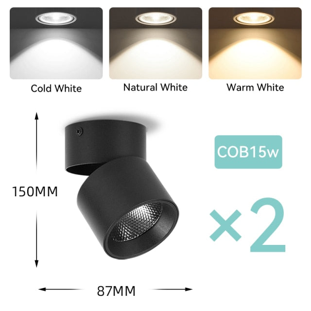 Led Down Light Foldable Spot LED Downlights Spotlight Lights 220V Ceiling 10/15/25W Surface Mounted Lamp Kitchen Indoor Lighti