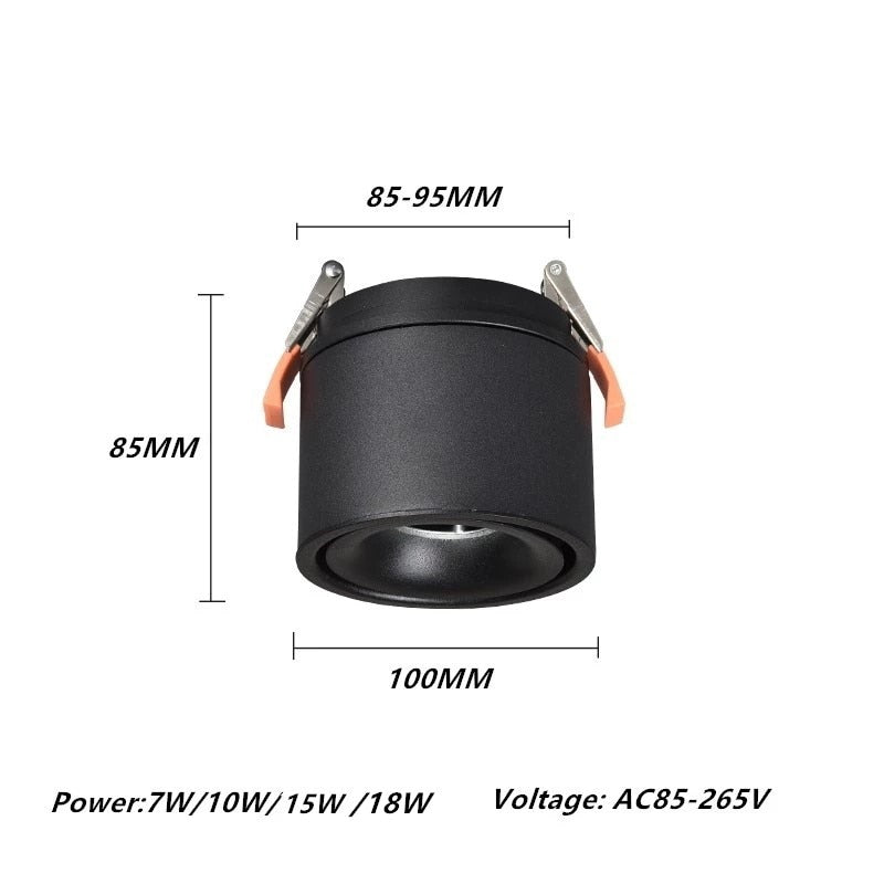 Dimmable 360 Degree Rotating LED COB Spot Light Ceiling lamp AC85-265V 7W 10W 15W 18W AC85V-285V Recessed Foldable LED Downlight