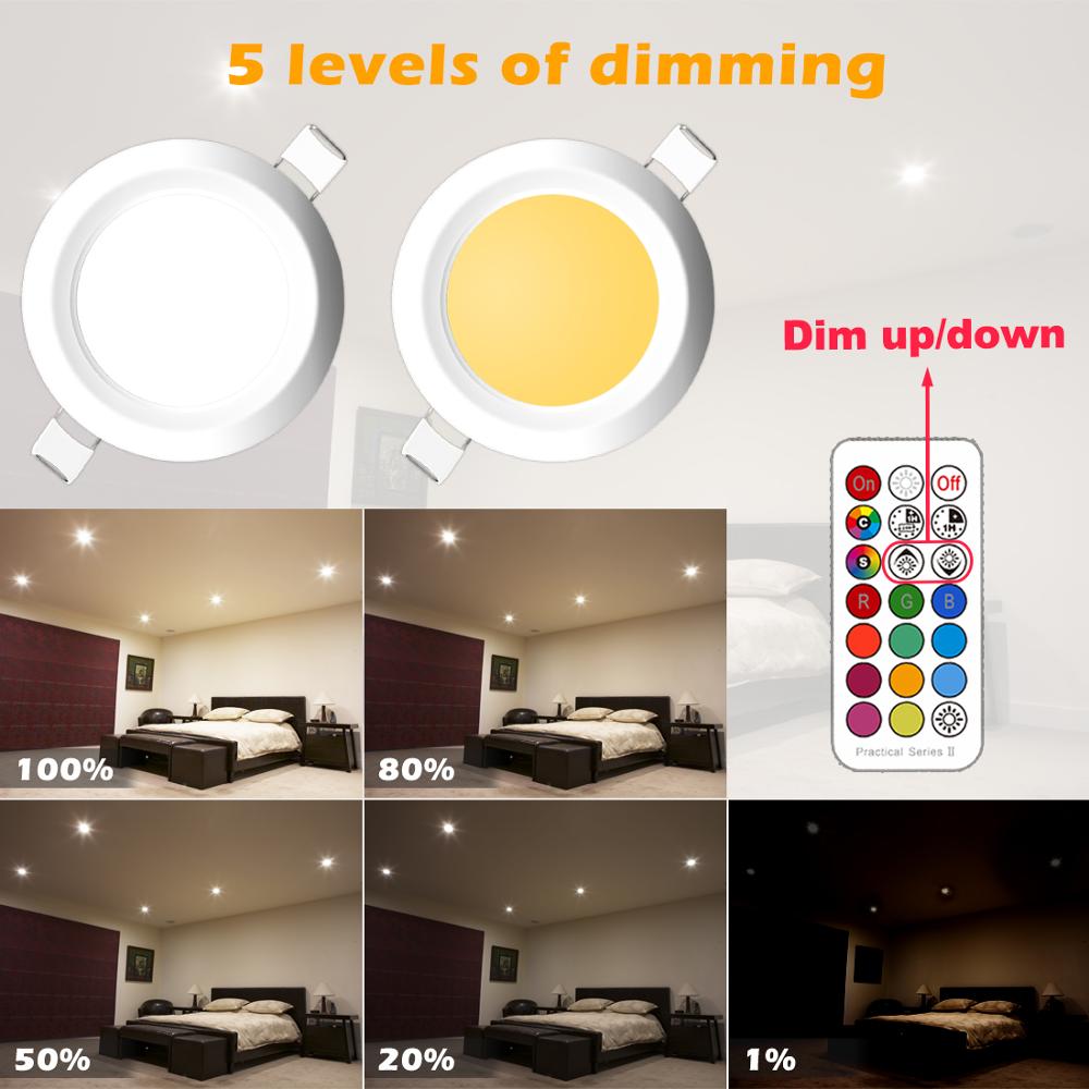 Dimmable LED Spot light 7W round downlight RGB Recessed Ceiling Lamp 220V 110V RGBW Color Changing LED Lighting for Room Bedroom
