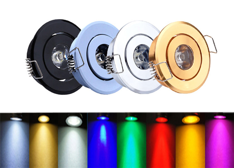 LED Spotlights 1W Mini AC85-265V 100PCS Recessed Light Led Downlight Jewelry Cabinet Lamp LED Mini Spotlight Lamp