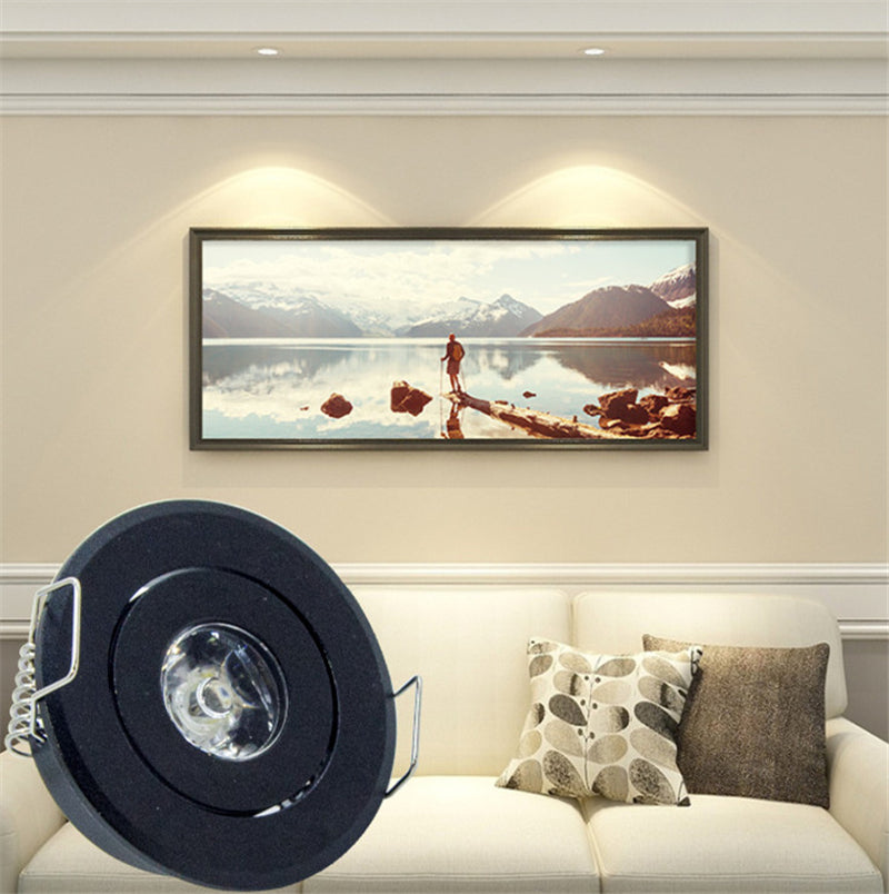 LED Spotlights 1W Mini AC85-265V 100PCS Recessed Light Led Downlight Jewelry Cabinet Lamp LED Mini Spotlight Lamp