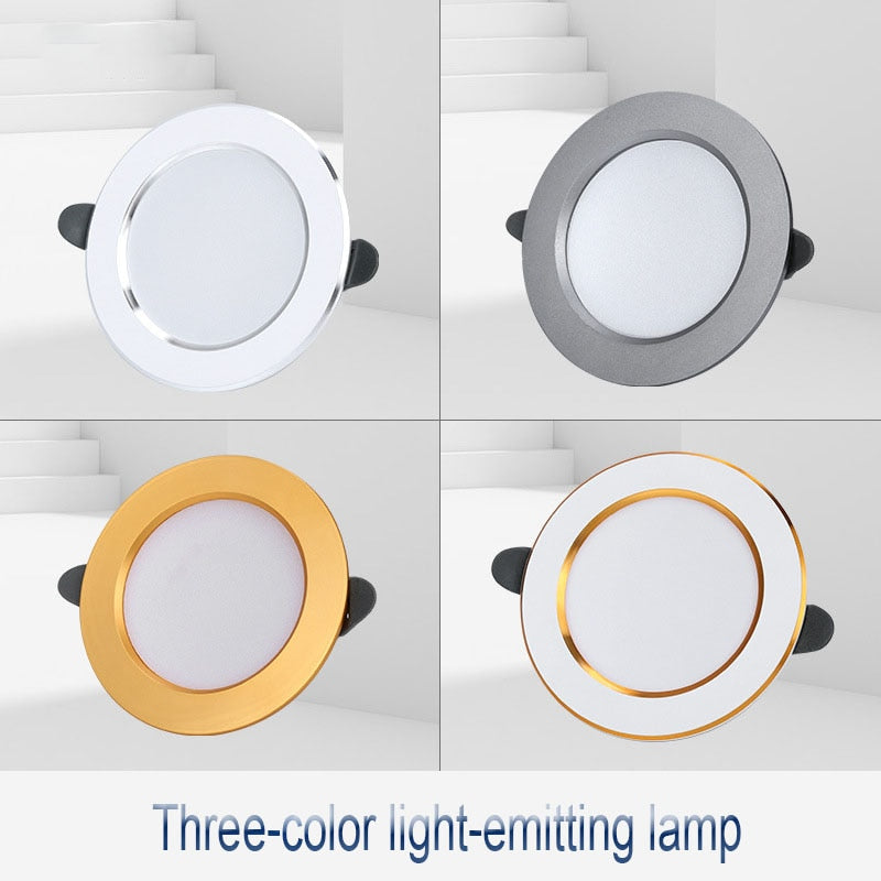 Downlight 3colors in 1 Lamp Natural White/Warm/Cold 5w 2pcs/lot LED Spot Light Indoor Recessed Lamp AC 220V LED Spotlight