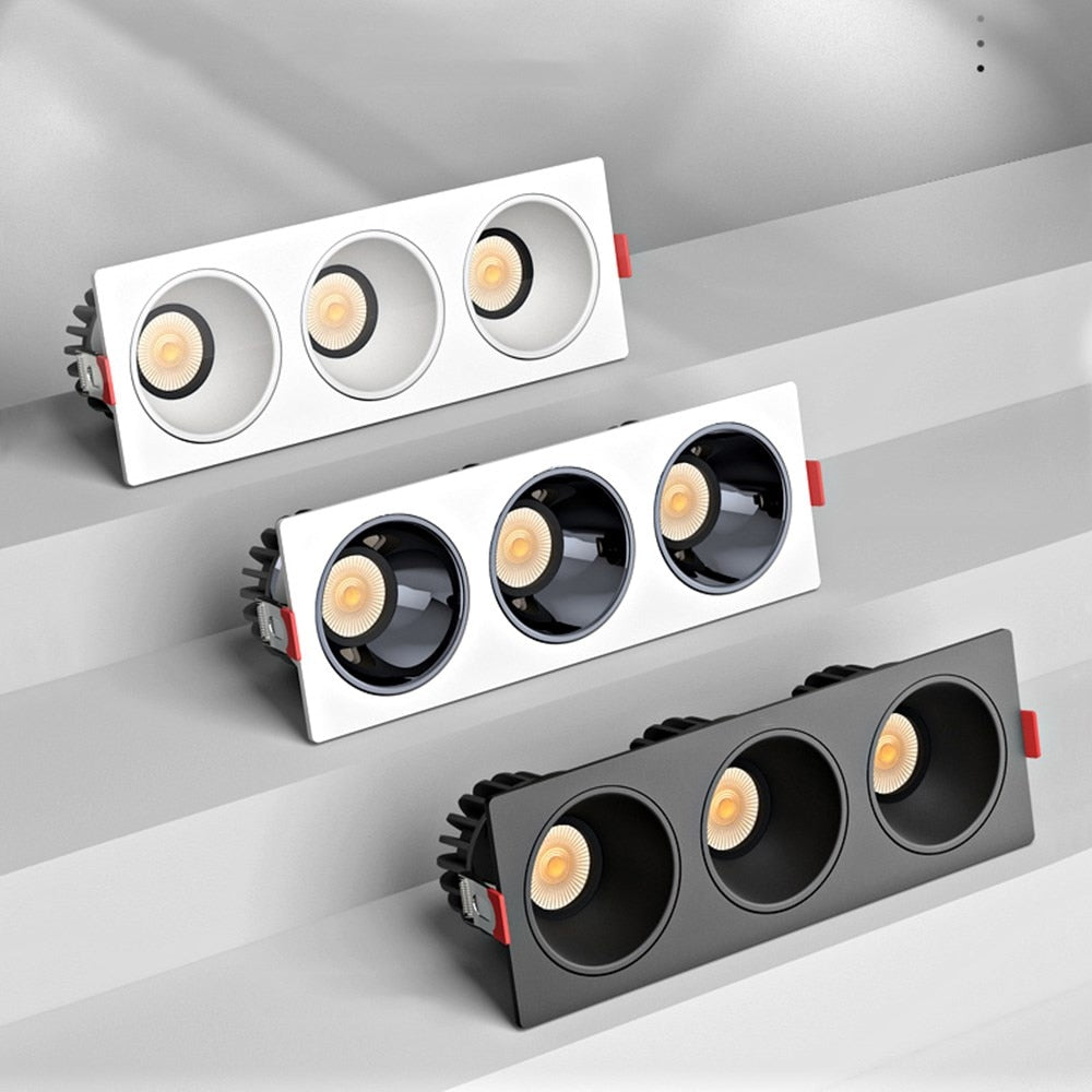 Led Downlight Recessed Dimmable Led Ceiling Light Spot Light Square Anti glare Design 7W 12W 15W For Living Room Bedroom Kitchen