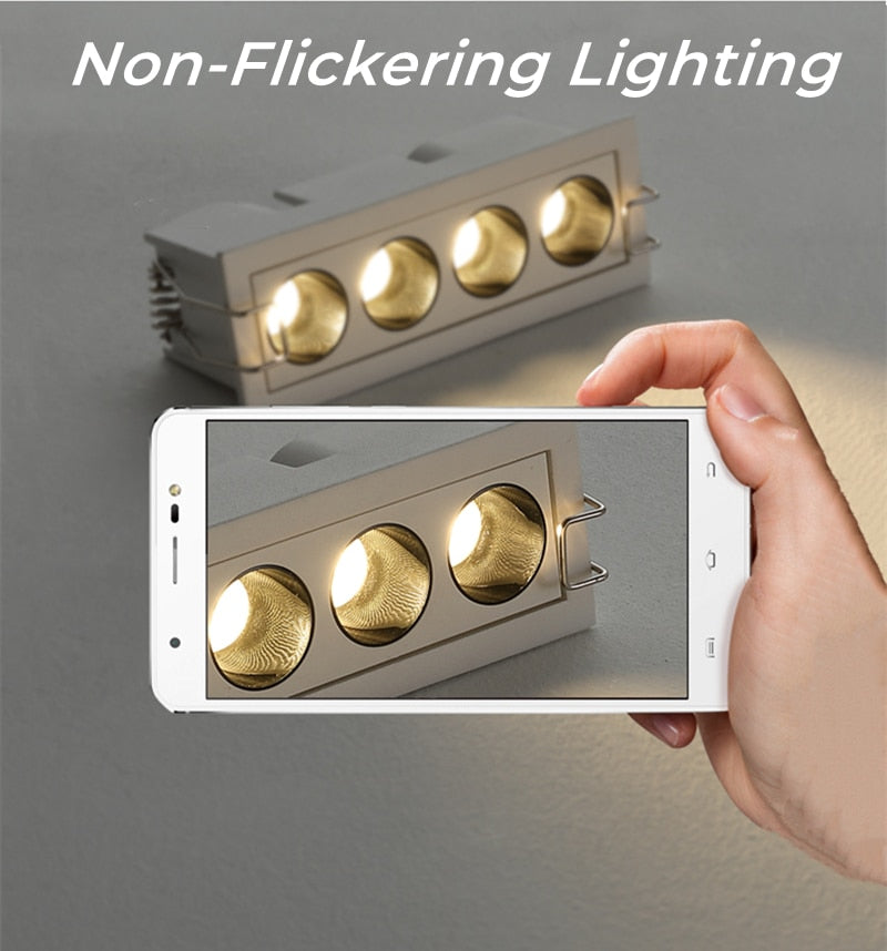 Modern LED Linear Downlights Recessed Anti-Glare Grille Ceiling Lamp AC85-265V Corridor Living Room Indoor Spot Lighting Fixture