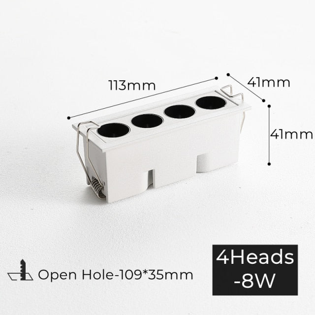 Modern LED Linear Downlights Recessed Anti-Glare Grille Ceiling Lamp AC85-265V Corridor Living Room Indoor Spot Lighting Fixture