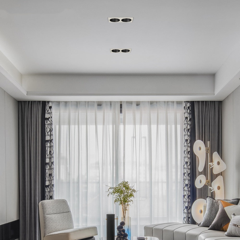 LED Downlights Anti Galre 2 Head Ceiling Spot Light 14W 24W 30W 40W for Kitchen Bedroom Living room AC110V 220V Frame Changeable