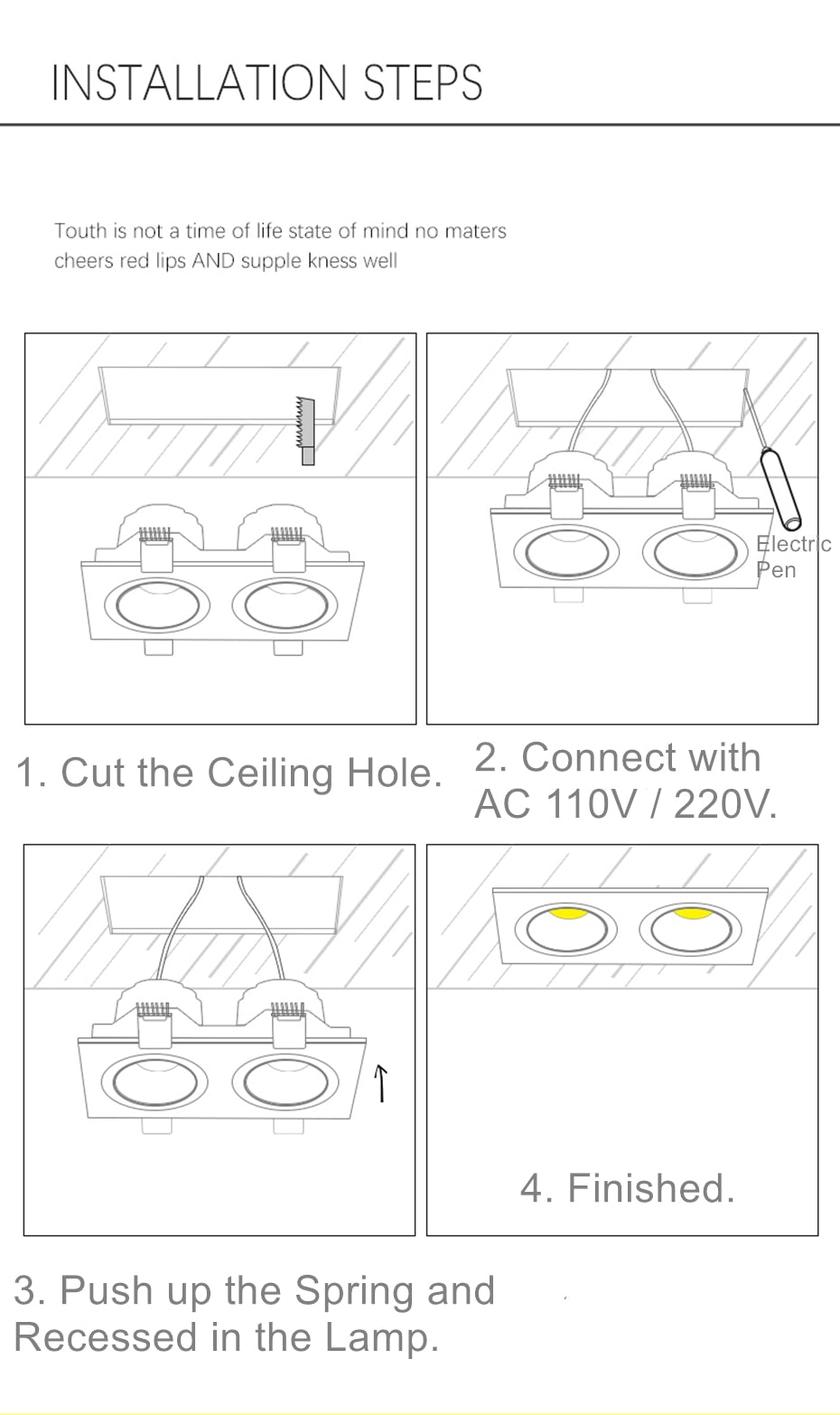 LED Downlights Anti Galre 2 Head Ceiling Spot Light 14W 24W 30W 40W for Kitchen Bedroom Living room AC110V 220V Frame Changeable
