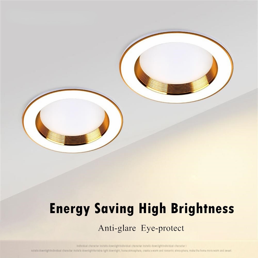LED Downlight Ceiling Led Recessed Downlight Golden Aluminum Round Recessed Lamp Spot Led 7W 9W 12W For Room Office Lighting