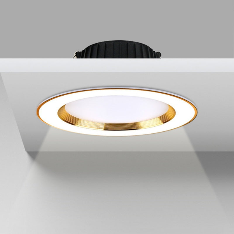 LED Downlight Ceiling Led Recessed Downlight Golden Aluminum Round Recessed Lamp Spot Led 7W 9W 12W For Room Office Lighting