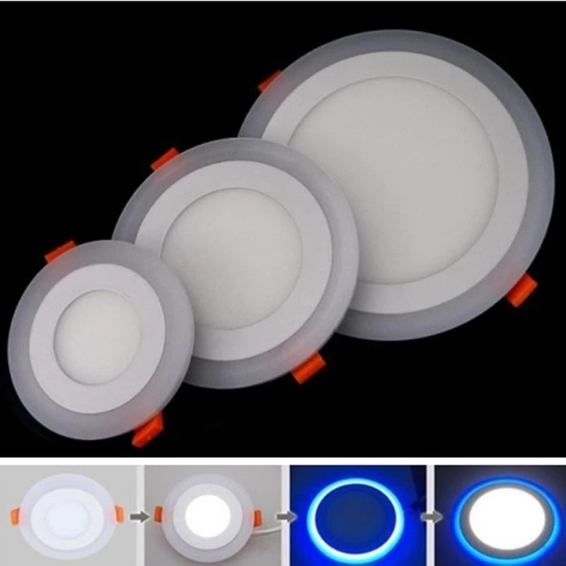 6W 9W 16W 24W led Ceiling Recessed panel Light Painel lamp home decoration round square Led Panel Downlight Blue+White 2 colors